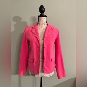 Duck Head Jeans Co. Pink Corduroy Blazer With Floral Lining Women’s Size Medium